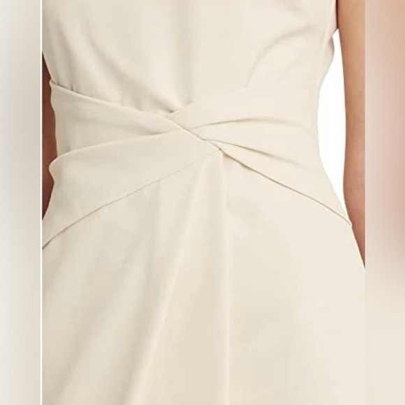 NWT Ralph Lauren Crepe Off The Shoulder Dress in Marscapone Cream - Picture 8 of 14